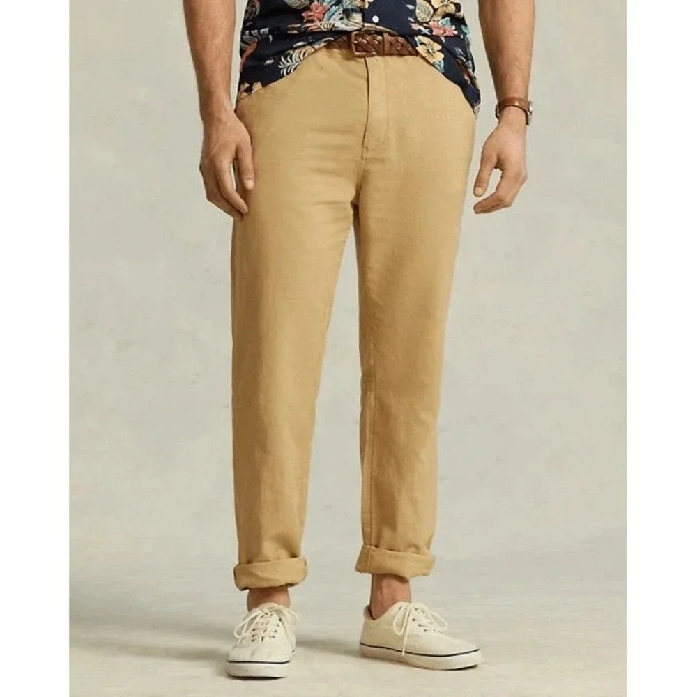 Polo Ralph Lauren Men's Classic Fit Linen Pants Khaki Size 44B X 32